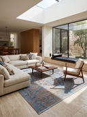 Heradye Gri ve Mavi Salon Halısı HRD010
