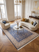 Royal Lacivert ve Krem Salon Halısı RYL03