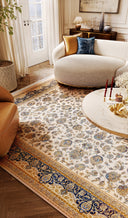 Royal Krem ve Lacivert Salon Halısı RYL022