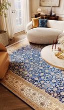 Royal Lacivert ve Krem Salon Halısı RYL03