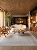 Mono Açık Gri ve Krem Salon Halısı EW1905