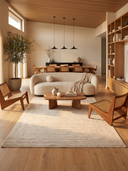 Mono Krem ve Açık Gri Salon Halısı EW2824
